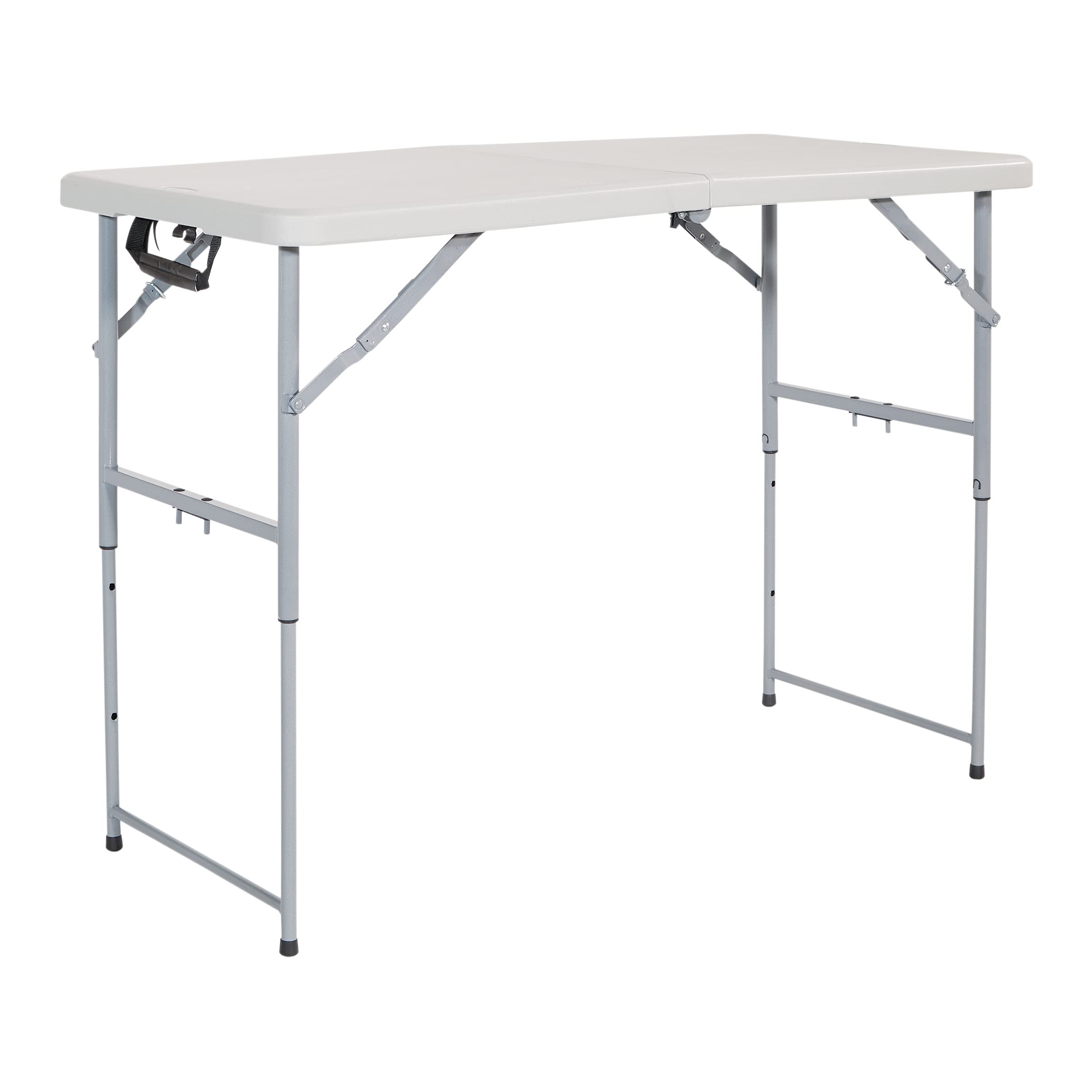 Office Star Products 4-Foot Height-Adjustable Folding Resin Table Light Gray
