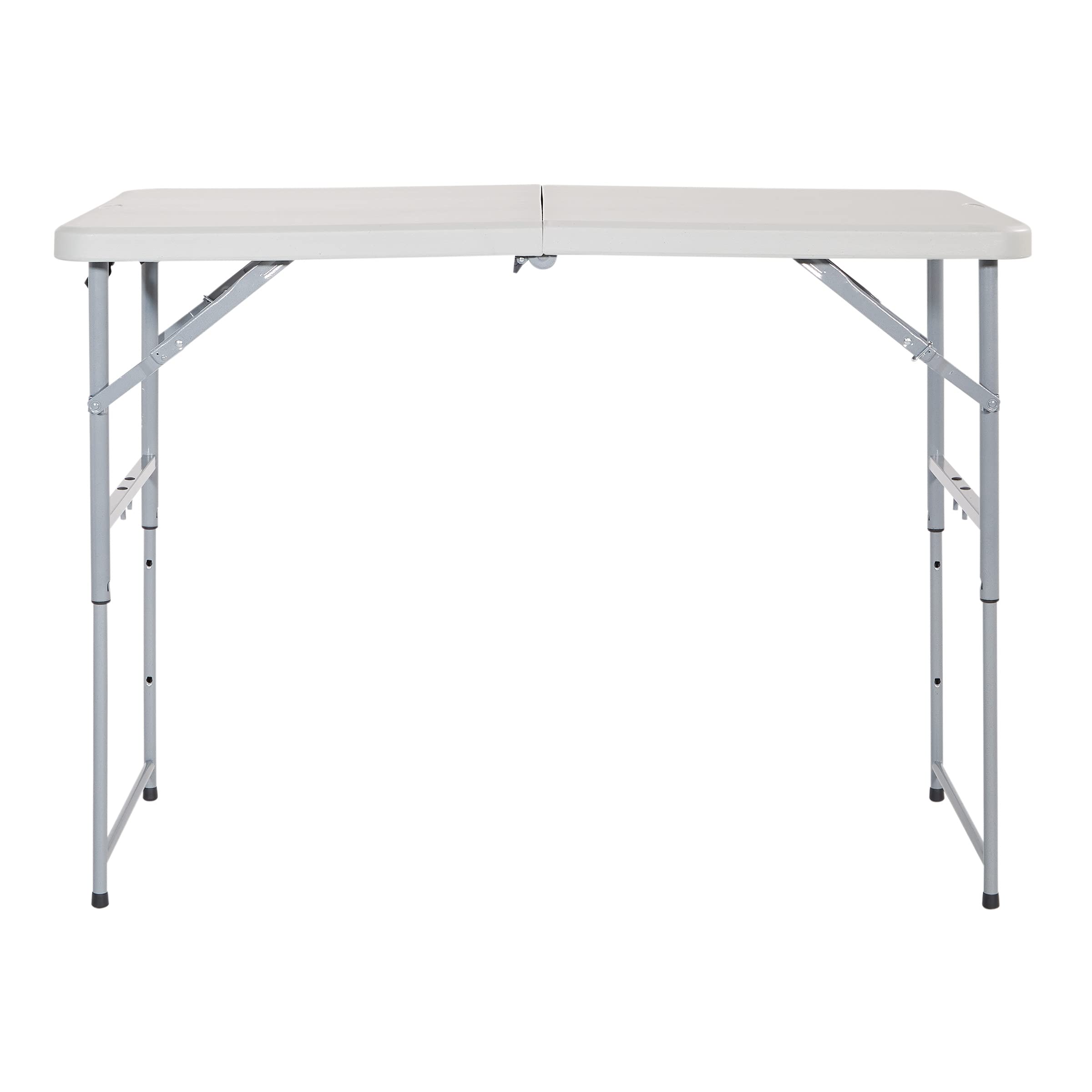 Office Star Products 4-Foot Height-Adjustable Folding Resin Table Light Gray
