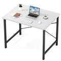 Sweetcrispy 32-Inch Computer Desk White Black